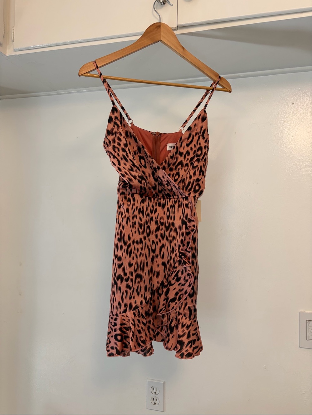 superdown Rust & Black Leopard Slip Dress